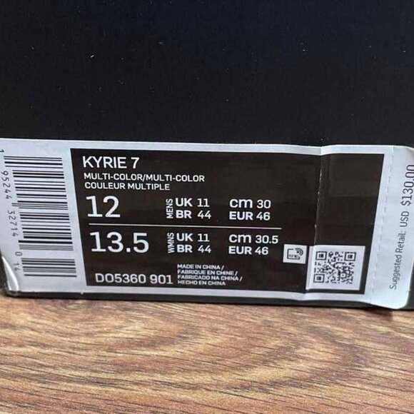 Kyrie 7 Sneaker Room Air & Earth Size 12